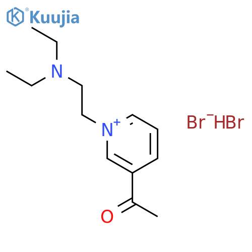 Pyridinium, 3-acetyl-1-[2-(diethylamino)ethyl]-, bromide, hydrobromide structure