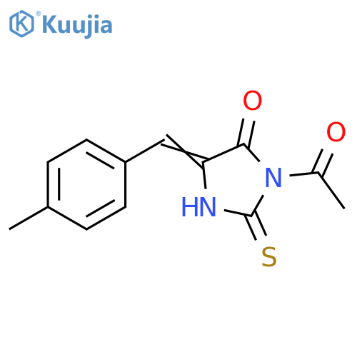 4-Imidazolidinone, 3-acetyl-5-[(4-methylphenyl)methylene]-2-thioxo- structure