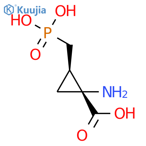Cyclopropanecarboxylic acid, 1-amino-2-(phosphonomethyl)-, trans- structure
