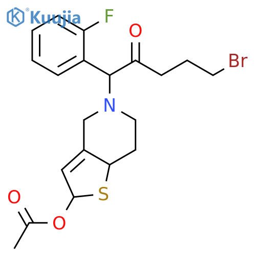 5-(5-Bromo-1-(2-fluorophenyl)-2-oxopentyl)-4,5,6,7-tetrahydrothieno3,2-cpyridin-2-yl Acetate structure
