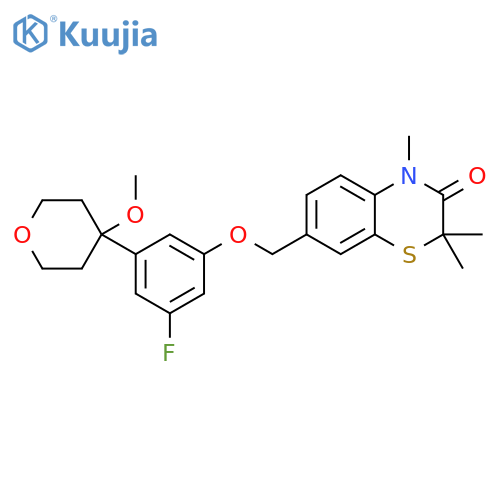 2H-1,4-Benzothiazin-3(4H)-one, 7-[[3-fluoro-5-(tetrahydro-4-methoxy-2H-pyran-4-yl)phenoxy]methyl]-2,2,4-trimethyl- structure