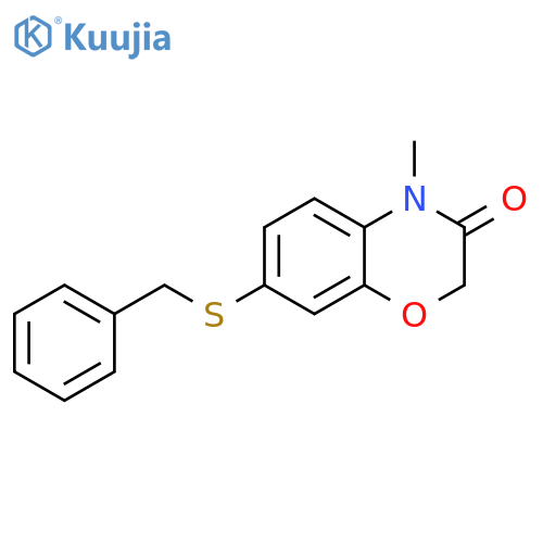 2H-1,4-Benzoxazin-3(4H)-one, 4-methyl-7-[(phenylmethyl)thio]- structure
