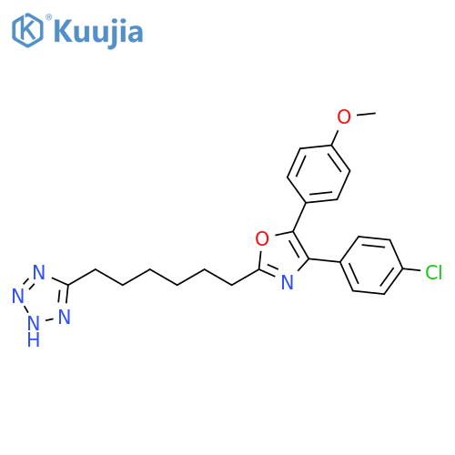 1H-Tetrazole,5-[6-[4-(4-chlorophenyl)-5-(4-methoxyphenyl)-2-oxazolyl]hexyl]- structure