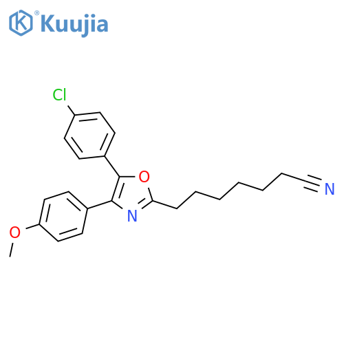 2-Oxazoleheptanenitrile, 5-(4-chlorophenyl)-4-(4-methoxyphenyl)- structure