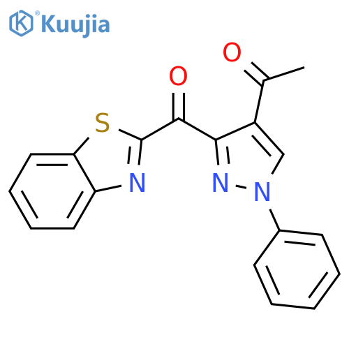 Ethanone, 1-[3-(2-benzothiazolylcarbonyl)-1-phenyl-1H-pyrazol-4-yl]- structure