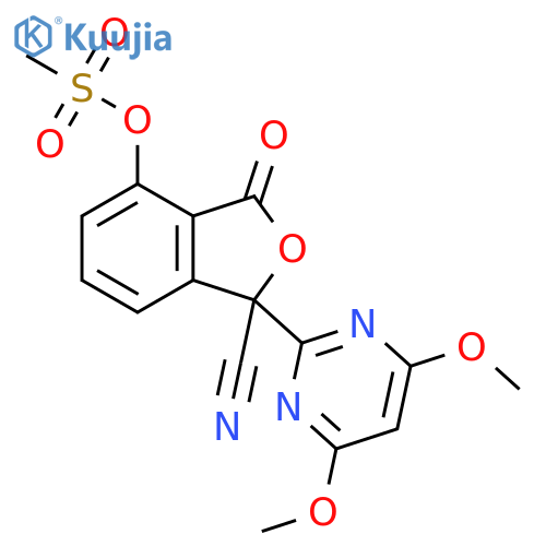 1-Isobenzofurancarbonitrile,1-(4,6-dimethoxy-2-pyrimidinyl)-1,3-dihydro-4-[(methylsulfonyl)oxy]-3-oxo- structure