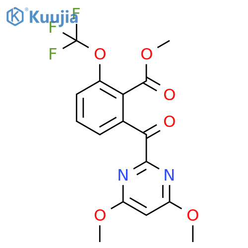 Benzoic acid,2-[(4,6-dimethoxy-2-pyrimidinyl)carbonyl]-6-(trifluoromethoxy)-, methylester structure