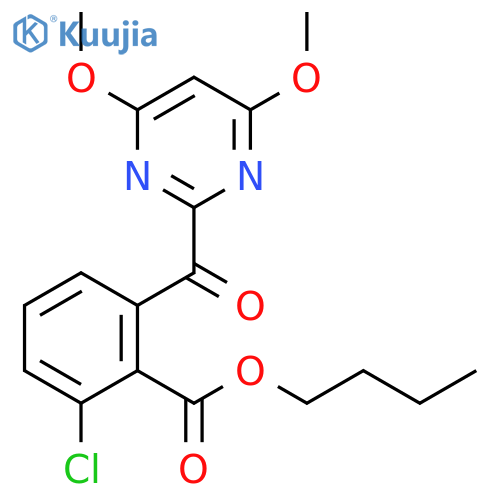 Benzoic acid, 2-chloro-6-[(4,6-dimethoxy-2-pyrimidinyl)carbonyl]-, butylester structure