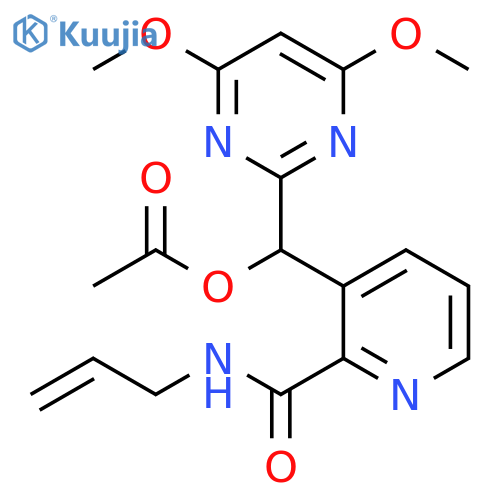 2-Pyridinecarboxamide,3-[(acetyloxy)(4,6-dimethoxy-2-pyrimidinyl)methyl]-N-(2-propenyl)- structure