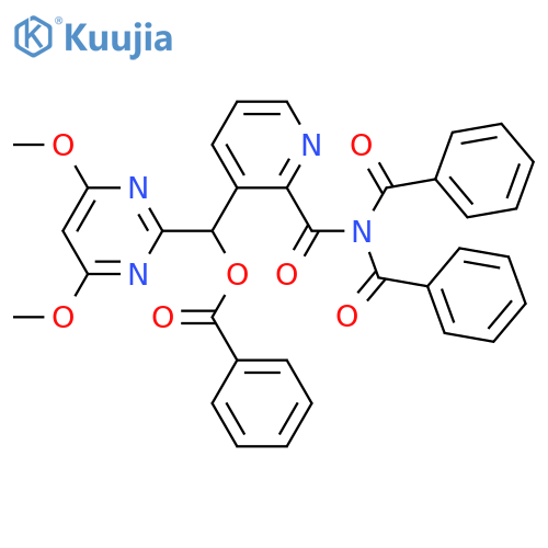 2-Pyridinecarboxamide,N,N-dibenzoyl-3-[(benzoyloxy)(4,6-dimethoxy-2-pyrimidinyl)methyl]- structure