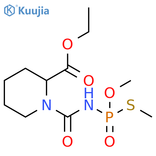 2-Piperidinecarboxylic acid,1-[[[methoxy(methylthio)phosphinyl]amino]carbonyl]-, ethyl ester structure