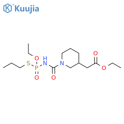 3-Piperidineacetic acid,1-[[[ethoxy(propylthio)phosphinyl]amino]carbonyl]-, ethyl ester structure