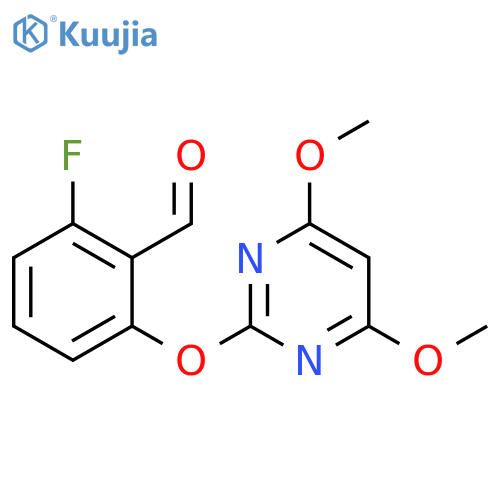 Benzaldehyde, 2-[(4,6-dimethoxy-2-pyrimidinyl)oxy]-6-fluoro- structure
