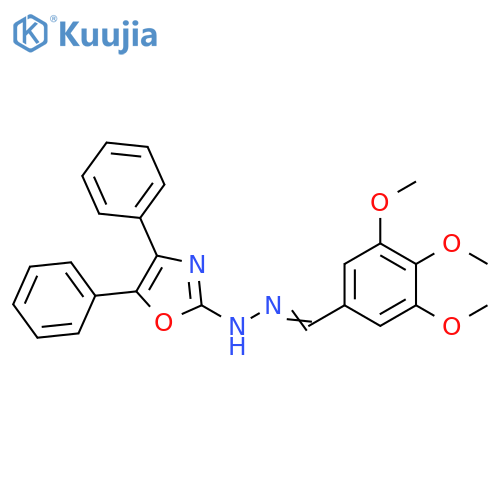 Benzaldehyde, 3,4,5-trimethoxy-, 2-(4,5-diphenyl-2-oxazolyl)hydrazone structure