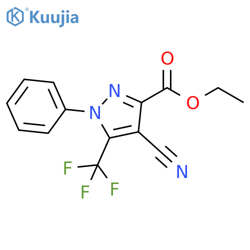 1H-Pyrazole-3-carboxylic acid, 4-cyano-1-phenyl-5-(trifluoromethyl)-,ethyl ester structure