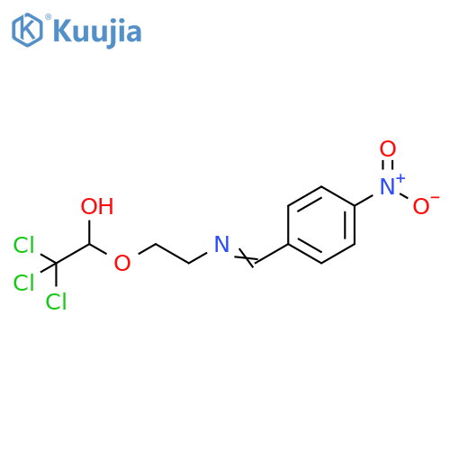 Ethanol, 2,2,2-trichloro-1-[2-[[(4-nitrophenyl)methylene]amino]ethoxy]- structure