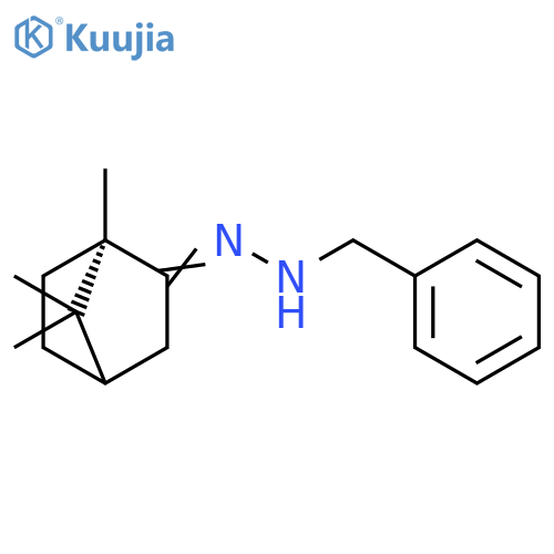Bicyclo[2.2.1]heptan-2-one, 1,7,7-trimethyl-, (phenylmethyl)hydrazone,(1R)- structure