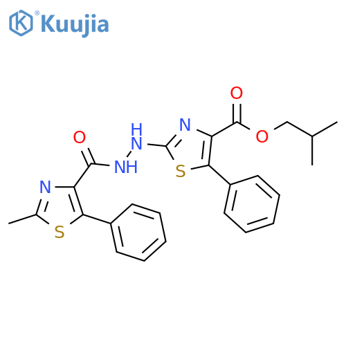 4-Thiazolecarboxylic acid, 2-methyl-5-phenyl-, 2-[4-[(2-methylpropoxy)carbonyl]-5-phenyl-2-thiazolyl]hydrazide structure