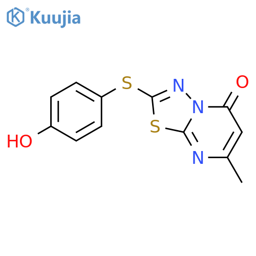 5H-1,3,4-Thiadiazolo[3,2-a]pyrimidin-5-one,2-[(4-hydroxyphenyl)thio]-7-methyl- structure
