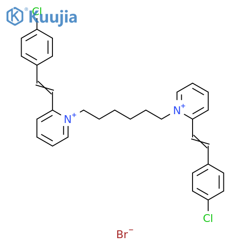 Pyridinium, 1,1'-(1,6-hexanediyl)bis[2-[2-(4-chlorophenyl)ethenyl]-,dibromide structure