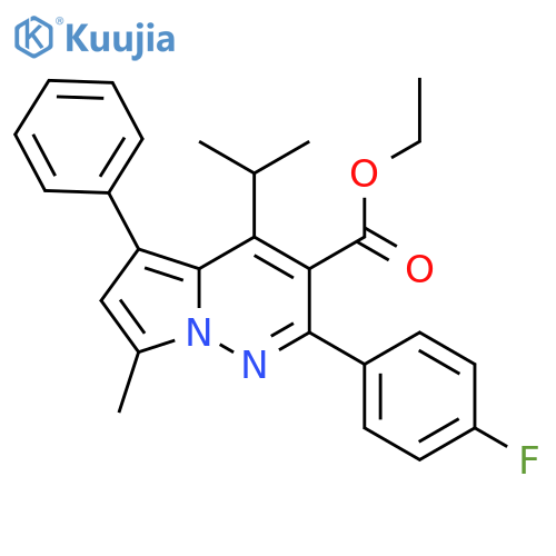 Pyrrolo[1,2-b]pyridazine-3-carboxylic acid,2-(4-fluorophenyl)-7-methyl-4-(1-methylethyl)-5-phenyl-, ethyl ester structure
