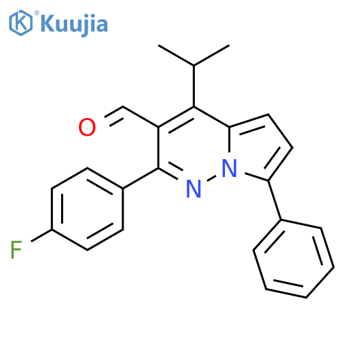 Pyrrolo[1,2-b]pyridazine-3-carboxaldehyde,2-(4-fluorophenyl)-4-(1-methylethyl)-7-phenyl- structure