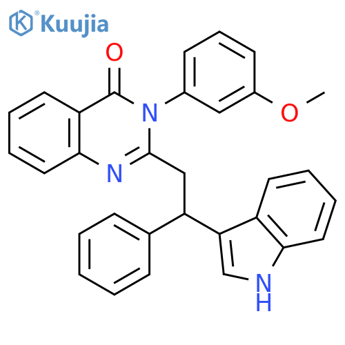 4(3H)-Quinazolinone,2-[2-(1H-indol-3-yl)-2-phenylethyl]-3-(3-methoxyphenyl)- structure