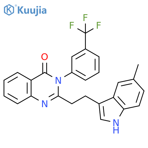 4(3H)-Quinazolinone,2-[2-(5-methyl-1H-indol-3-yl)ethyl]-3-[3-(trifluoromethyl)phenyl]- structure