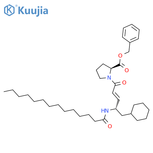 L-Proline, 1-[5-cyclohexyl-1-oxo-4-[(1-oxotetradecyl)amino]-2-pentenyl]-, phenylmethyl ester, (S)- (9CI) structure