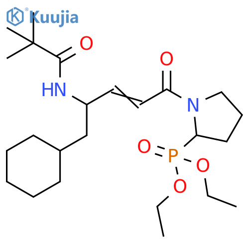 Phosphonic acid, [1-[5-cyclohexyl-4-[(2,2-dimethyl-1-oxopropyl)amino]-1-oxo-2-pentenyl]-2-pyrrolidinyl]-, diethyl ester (9CI) structure