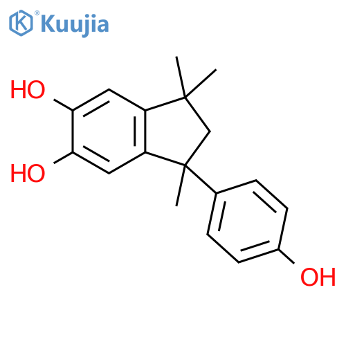 1H-Indene-5,6-diol, 2,3-dihydro-1-(4-hydroxyphenyl)-1,3,3-trimethyl- structure