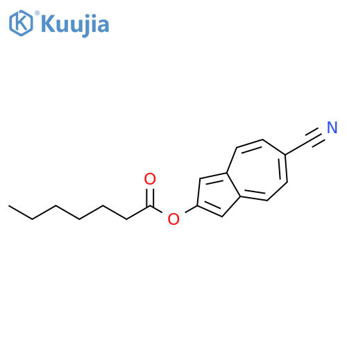 Heptanoic acid, 6-cyano-2-azulenyl ester structure