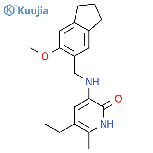 5-ethyl-3-{[(6-methoxy-2,3-dihydro-1H-inden-5-yl)methyl]amino}-6-methylpyridin-2(1H)-one structure