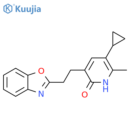 2(1H)-Pyridinone, 3-[2-(2-benzoxazolyl)ethyl]-5-cyclopropyl-6-methyl- structure