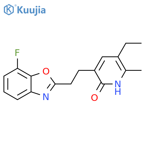 2(1H)-Pyridinone, 5-ethyl-3-[2-(7-fluoro-2-benzoxazolyl)ethyl]-6-methyl- structure