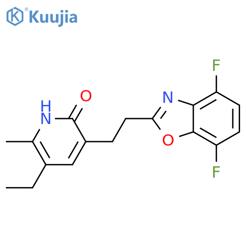 2(1H)-Pyridinone,3-[2-(4,7-difluoro-2-benzoxazolyl)ethyl]-5-ethyl-6-methyl- structure