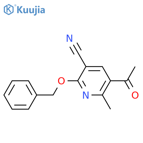 3-Pyridinecarbonitrile, 5-acetyl-6-methyl-2-(phenylmethoxy)- structure