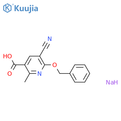 3-Pyridinecarboxylic acid, 5-cyano-2-methyl-6-(phenylmethoxy)-,sodium salt structure