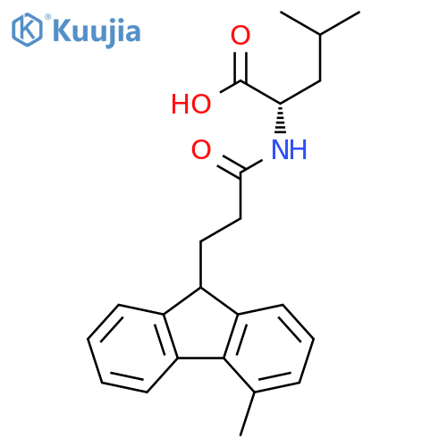 L-Leucine, N-[3-(4-methyl-9H-fluoren-9-yl)-1-oxopropyl]- structure