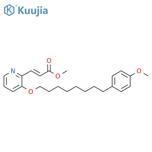 2-Propenoic acid, 3-[3-[[8-(4-methoxyphenyl)octyl]oxy]-2-pyridinyl]-,methyl ester, (E)- structure
