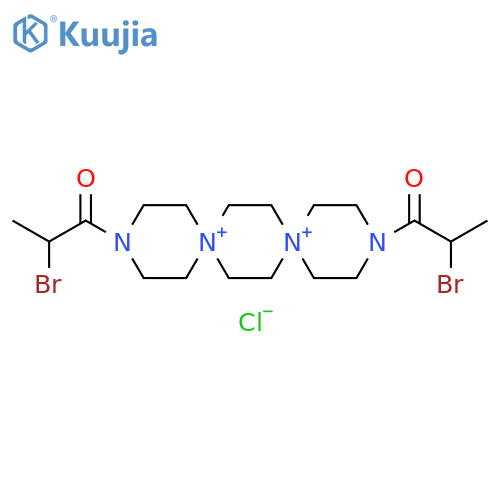3,12-Diaza-6,9-diazoniadispiro[5.2.5.2]hexadecane, 3,12-bis(2-bromo-1-oxopropyl)-, chloride (1:2) structure