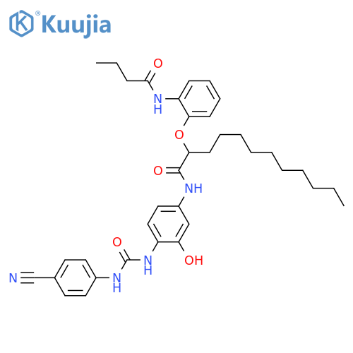 Dodecanamide,N-[4-[[[(4-cyanophenyl)amino]carbonyl]amino]-3-hydroxyphenyl]-2-[2-[(1-oxobutyl)amino]phenoxy]- structure