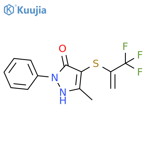 3H-Pyrazol-3-one,1,2-dihydro-5-methyl-2-phenyl-4-[[1-(trifluoromethyl)ethenyl]thio]- structure