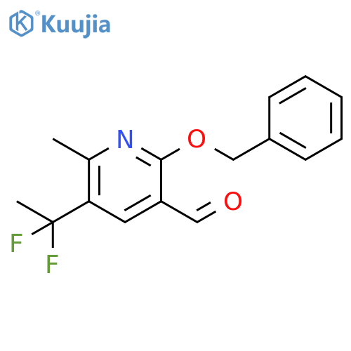 3-Pyridinecarboxaldehyde,5-(1,1-difluoroethyl)-6-methyl-2-(phenylmethoxy)- structure