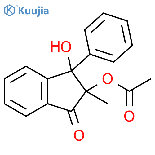 1H-Inden-1-one, 2-(acetyloxy)-2,3-dihydro-3-hydroxy-2-methyl-3-phenyl- structure