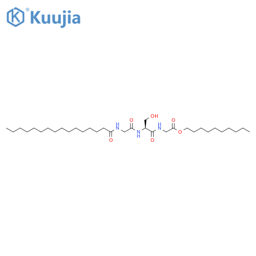 Glycine, N-[N-[N-(1-oxohexadecyl)glycyl]-L-seryl]-, decyl ester structure