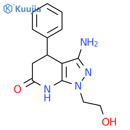 3-Amino-1-(2-hydroxyethyl)-4-phenyl-1,4,5,7-tetrahydro-6H-pyrazolo[3,4-b]pyridin-6-one structure