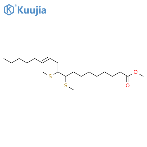 12-Octadecenoic acid, 9,10-bis(methylthio)-, methyl ester structure