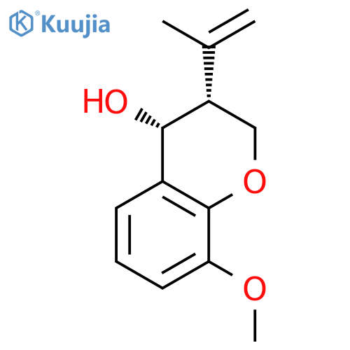 2H-1-Benzopyran-4-ol, 3,4-dihydro-8-methoxy-3-(1-methylethenyl)-, cis- structure