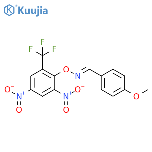 Benzaldehyde, 4-methoxy-, O-[2,4-dinitro-6-(trifluoromethyl)phenyl]oxime, (E)- (9CI) structure